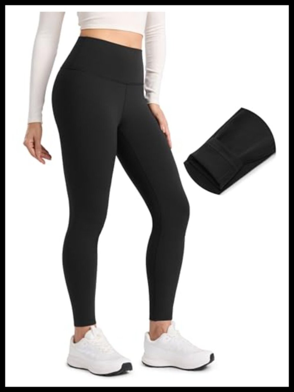 Fleece Lined Leggings 28" High Rise Matte Thermal Yoga Pants